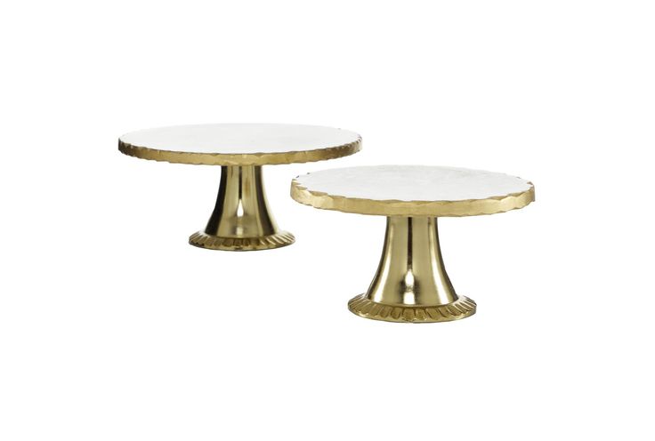 12 & 10 Inch Wide Gold + Marble Cake Stand- Set Of 2 | Cake stand .