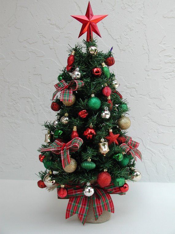 Tabletop Christmas Tree 3 FT Plus Tree Fully Decorated Tree - Etsy .