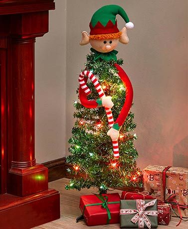 3-Ft. Lighted Elf Christmas Tree | Elf christmas tree, Elf .