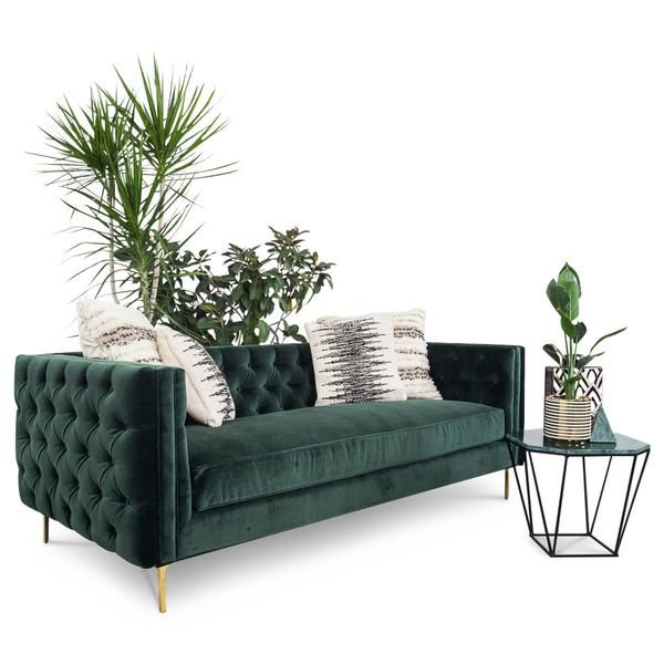 007 Inside Out Sofa in Velvet | Green sofa living room, Luxury .
