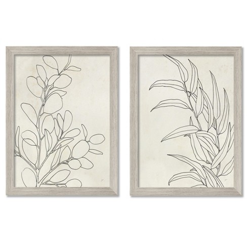 Botany Sketches By Karyn Panganiban - 2 Piece Gallery Framed Print .