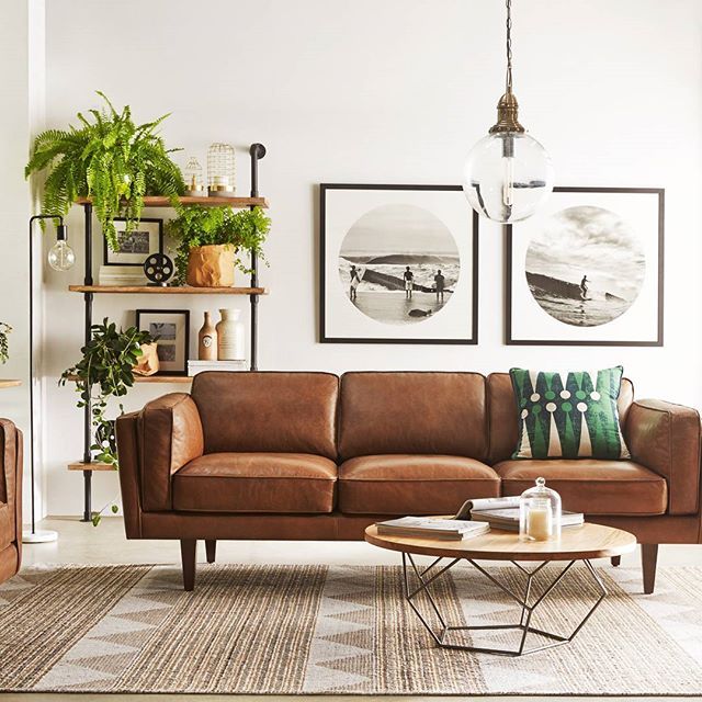 10 Beautiful Brown Leather Sofas | Living room scandinavian .