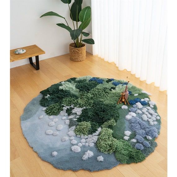 3D Area Rugs Carpet/tundra/forest/moss Rug/tufted Rug/tufting .