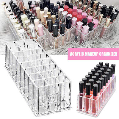 24 Grid Acrylic Makeup Organizer Lipstick Storage Box Cosmetic | eB