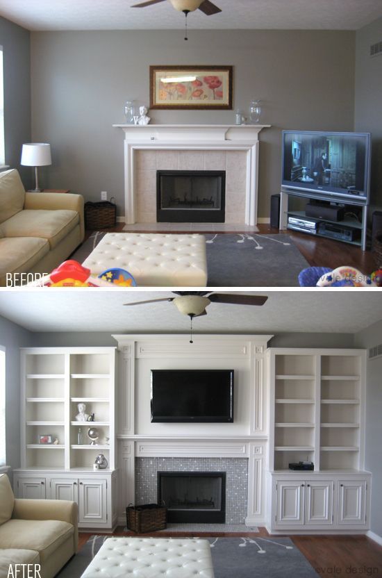 Before & After: Built ins. Can make a room look much larger than .