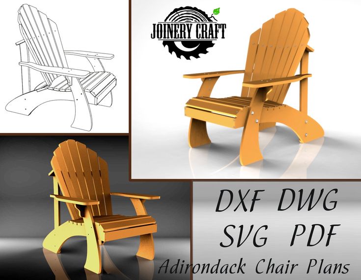 Adirondack Style Chair Plans Download DXF DWG SVG Pdf - Etsy .
