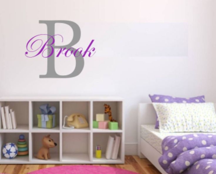 Personalized Name Monogram Peel and Stick Wall Decal by .