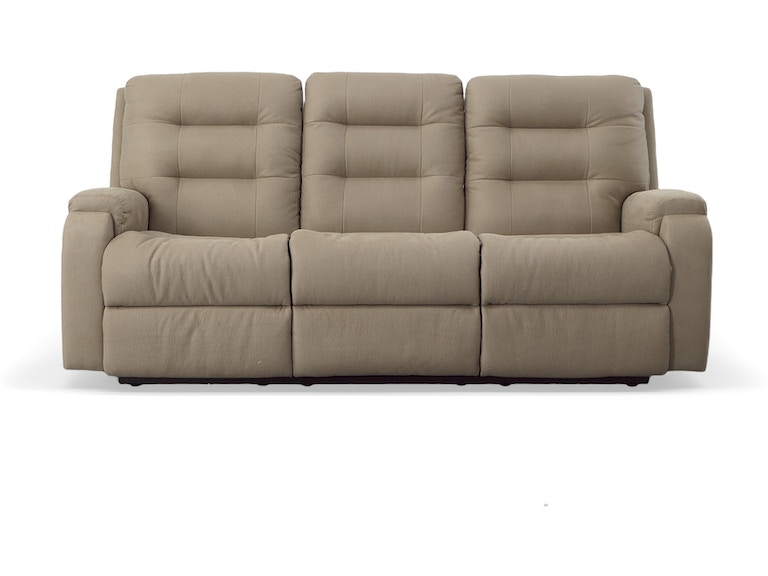 Flexsteel Living Room Power Reclining Sofa with Power Headrests .