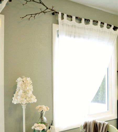 branch curtain pole sheer curtains - Google Search | Curtains .
