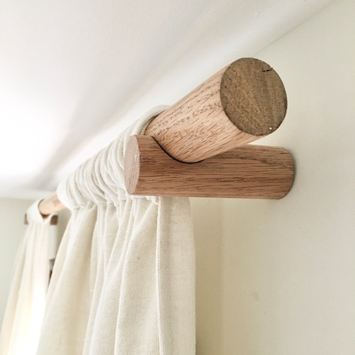28 47 Wooden Curtain Rod Set Oak Natural - Et