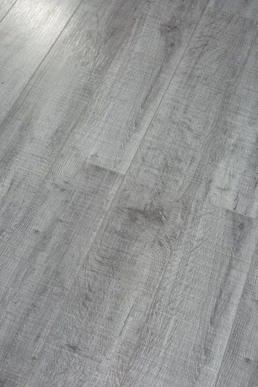 Pearl Leather 8" x 49" x 12mm Laminate Flooring in Gray .