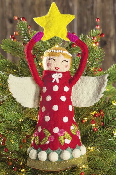 Felted Angel Tree Topper | Felt christmas tree decorations, Felt .