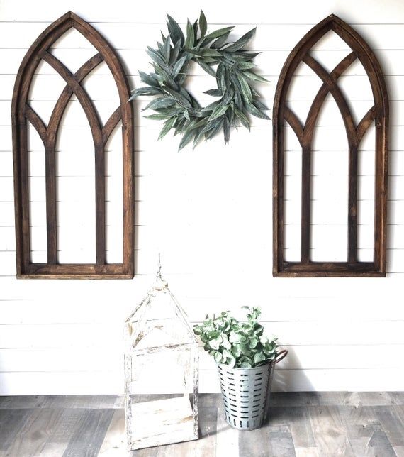 48 X 21 Farmhouse Wood Cathedral Window Arch Two - Etsy .