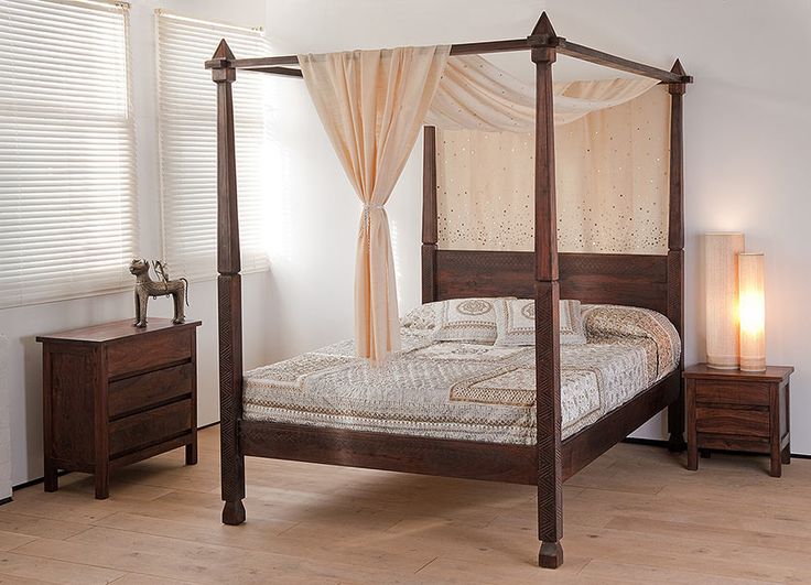 Kutch | Four Poster Indian Bed | Natural Bed Company | Bed without .