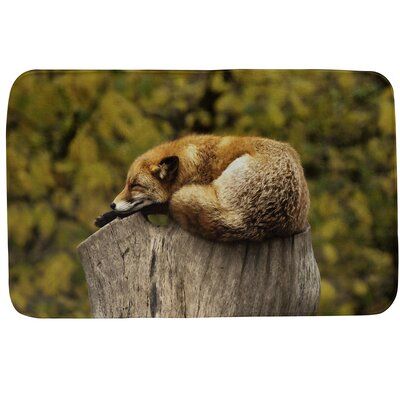 Ebern Designs Fawcett Sleeping Fox Rectangle Non-Slip Bath Rug .