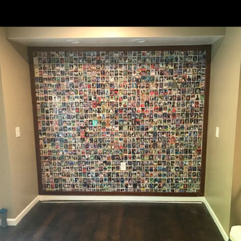 Wall made from old baseball cards | Basement remodel diy, Retro .