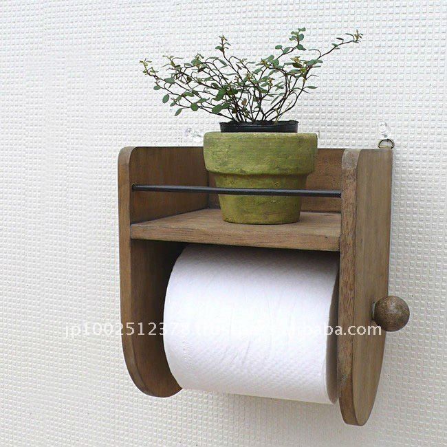 Bathroom accessory - Wooden toilet paper holder $6.72~$7.56 | Home .