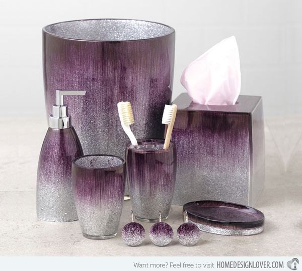 15 Elegant Purple Bathroom Accessories | Home Design Lover .