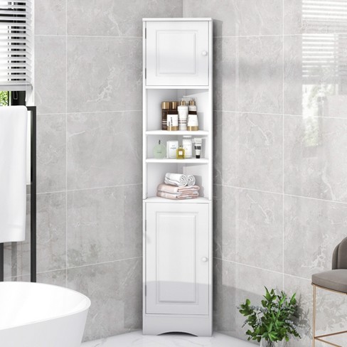 Multifunctional Tall Bathroom Corner Storage Cabinet With Two .