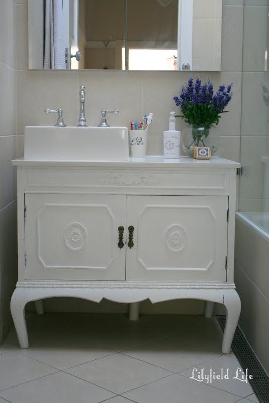 Turning vintage furniture into a bathroom vanity | Vintage .