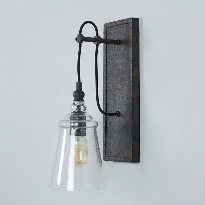 Historic Industrial Seeded Sconce | Sconces, Sconce shades, Glass .