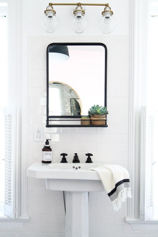 How to Hang a Bathroom Mirror on Ceramic Tile | Bathroom design .