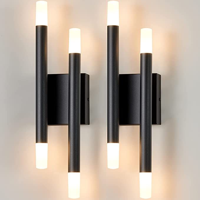 Briboom Black Modern Wall Sconces Set of Two, Wall Light Fixtures .