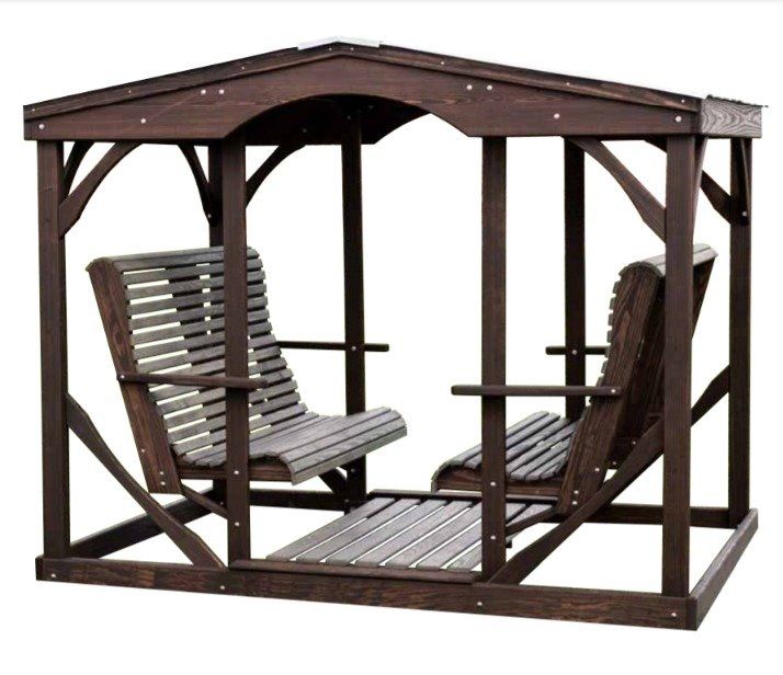 Amish Outdoor Double Glider with Canopy | Patio lounge furniture .