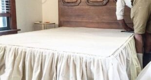 DIY No Sew Drop Cloth Bed Skirt | Bedroom makeover, Diy bed skirt .