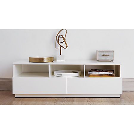 Chill Modern High-Gloss White Media Console Cabinet 60'' + Reviews .