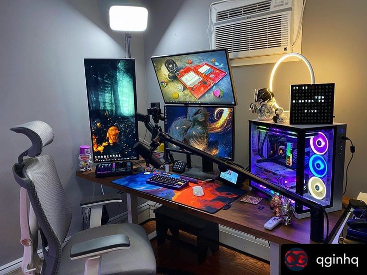 Ultimate Multi-monitor Desk Setup | Autonomous | Gaming room setup .