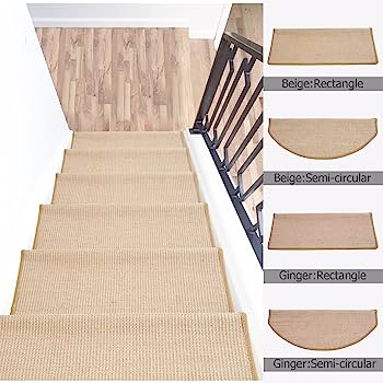 Amazon.com: Non Slip Stair Treads Sisal Natural for Wooden Steps .