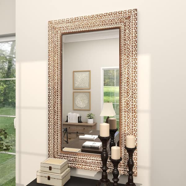Litton Lane 59 in. x 36 in. Intricately Carved Rectangle Framed .