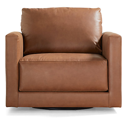 Gather Deep Leather Swivel Chair + Reviews | Crate & Barr