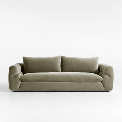 Cambria Pearl Boucle Deep-Seat Sofa with Tufted Arms 96" + Reviews .