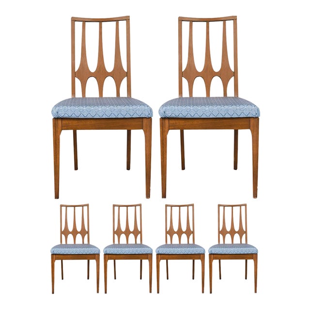 Mid Century Broyhill Brasilia Walnut Dining Chairs - Set of 6 .