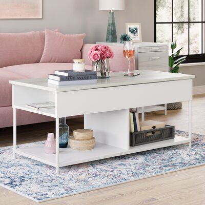 Steelside™ Anrey Lift Top 4 legs Coffee Table with Storage .