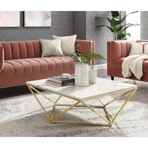 Our Best Living Room Furniture Deals | Gold coffee table, Elegant .