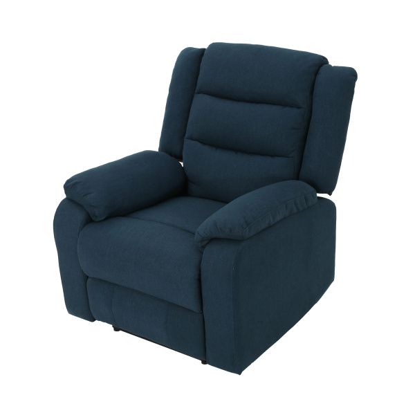 Adrianne Cushioned Navy Blue Fabric Power Recliner in Navy Blue .