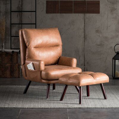 Steelside™ Akeem 29.52" Wide Lounge Chair and Ottoman | Wayfair .