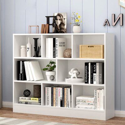 Latitude Run® Albarado Standard Bookcase | Wayfair | White wood .