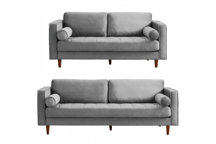 Scott Grey Velvet 3+2 Sofa Set | Sofa, Sofa set, Grey fabric armcha