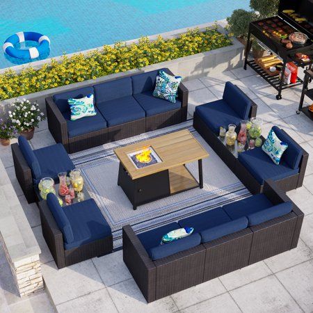 MF Studio 13 Pieces Outdoor Patio Furniture Set with 46-Inch .