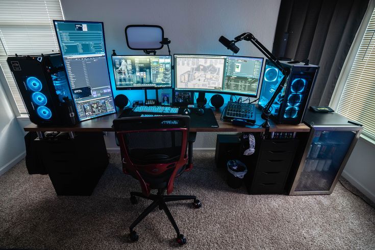 My dual PC stream setup / battle station! | Computer gaming room .