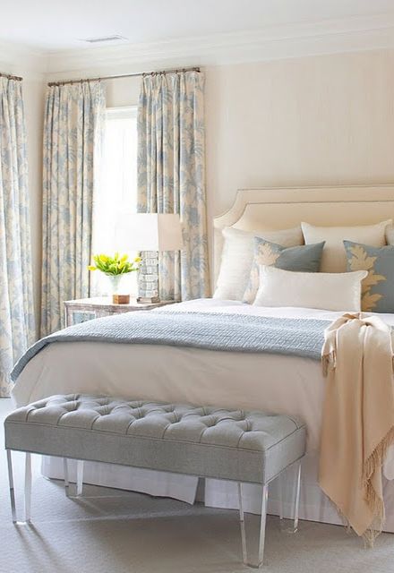 To Tuft or Not To Tuft? | Blue and cream bedroom, Home bedroom .