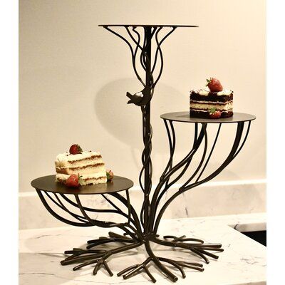 August Grove® O'Daniel Three Tiered Stand, Iron, Size 23"H X 23"W .