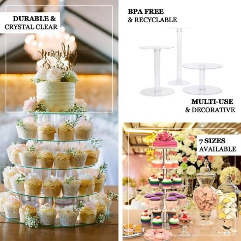 Customized Clear Round Acrylic Cake Stand Plates, DIY Tiered .