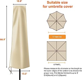 Amazon.com: Dafire Patio Umbrella Cover for 7FT to 9FT Patio .