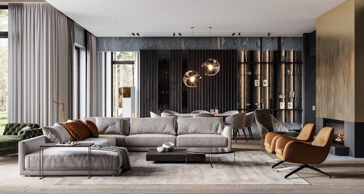 Captivating Modern Glamour In Grey, Gold And Green Home Interior .