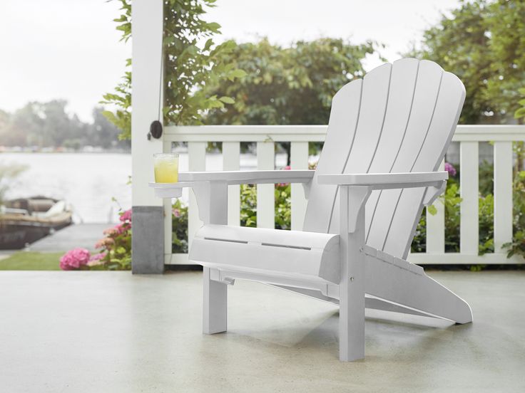 Keter Cape Cod Adirondack Chair with Cupholder White in Home .